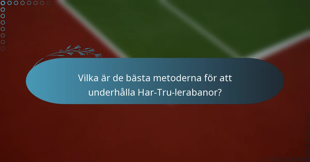 Vilka är de bästa metoderna för att underhålla Har-Tru-lerabanor?