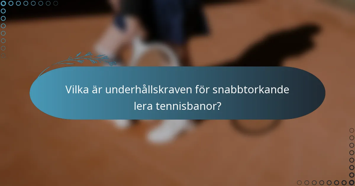 Vilka är underhållskraven för snabbtorkande lera tennisbanor?
